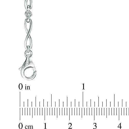 Slv 7.0 X 5.0Mm Oval Shaped Blue Sapphire D/Vvs1 Diamond Infinity Link Bracelet For Girls In 925 Sterling Silver #TOP1