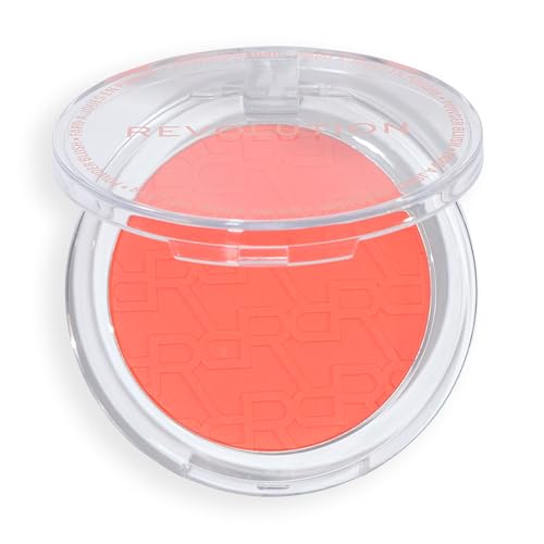 Revolution Blusher Reloaded Talc-Free Powder Blush with Matte Finish for Cheeks Rich Pigment & Buildable Vegan & Cruelty-Free Poppin Orange