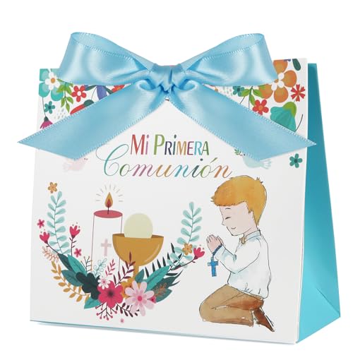 BETESSIN 20pc Caja Primera Comunión 11,5x4,5x10cm - Bolsa Regalo Niño, Cajita Azul Dulces, Chocolates, Caramelos, Galletas - Detalles Recuerdos BETESSIN 20pc Caja Primera Comunión 11,5x4,5x10cm - Bolsa Regalo Niño, Cajita Azul Dulces, Chocolates, Caramelos, Galletas - Detalles Recuerdos