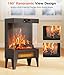 Oylus Electric Fireplace Stove Heater - Freestanding Fireplace Heater for Indoor Use with Realistic 3D Flame, Adjustable Thermostat & Remote, Quiet, Timer for Living Room and Bedroom