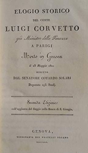  Solari C. - ELOGIO STORICO DEL CONTE LUIGI CORVETTO
