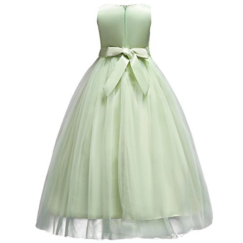 Flower Girls Vintage Lace Maxi Bridesmaid Dress Princess Birthday Wedding Party Tulle Pegeant Evening Formal Prom Dance Gown2