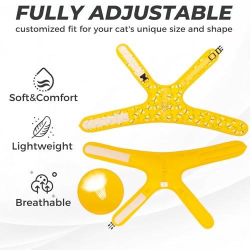 BINGPET Cat Harness and Leash Set, Escape Proof and Adjustable, Large | Step-in Vest, Lightweight Soft Breathable Mesh, Hook & Loop, Easy Control for Medium & Large Cats Walking Travel - Image 5