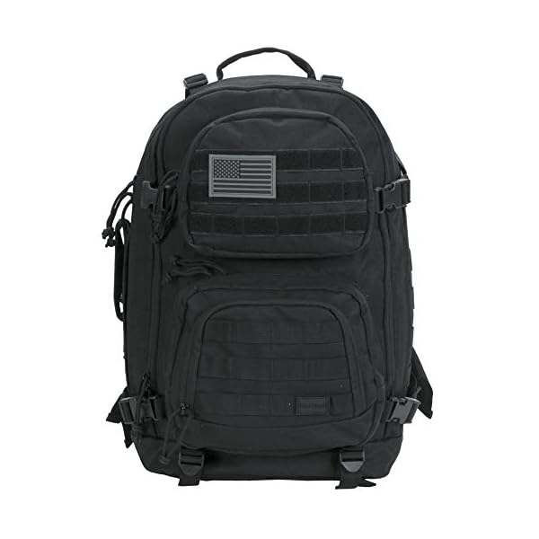 Rockland Military Tactical Laptop Backpack, Black, Large