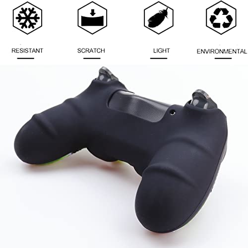Image of Silicone Skin for Ps4 Controller, 1pc Anti-Slip Shell Cover Case with 10 Joystick Grips for Playsation 4 / Slim /Pro Dualshock 4 Controller Wireless Gamepad(PS4 Controller #8)