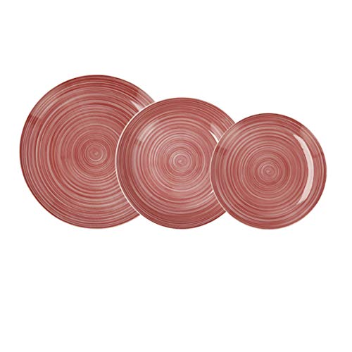 Quid Vajilla completa moderna de porcelana para 6 personas (18 piezas)|Platos llanos, Platos hondos, Platos postre