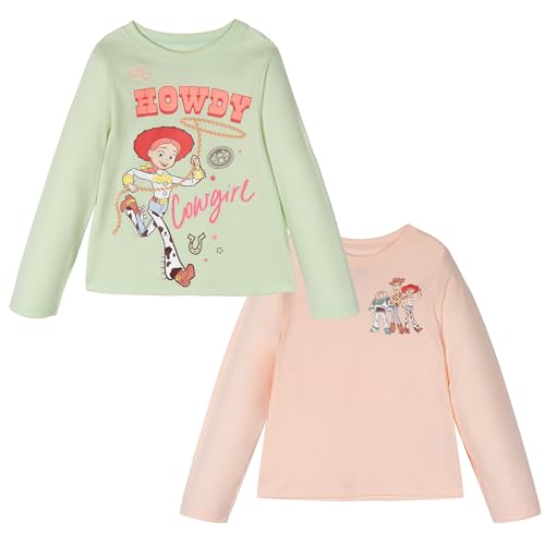 Image of Disney Girls 2 Pack Long Sleeve T-Shirts Infant to Big Kid Sizes (18 Months - 14-16)