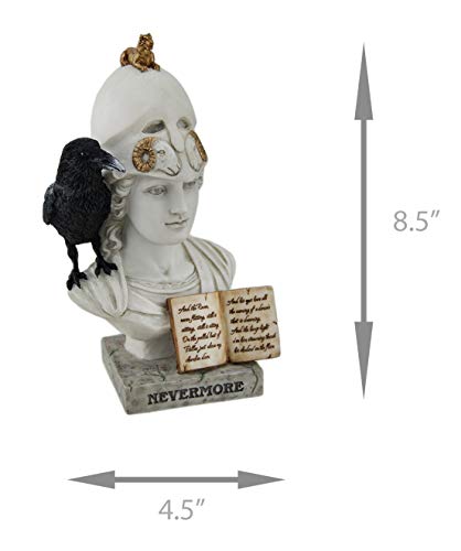 Estatua de Resina Nevermore Raven sobre Busto Pallas Athena miniatura 4