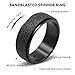 LuckyAmor Men's 8MM Black/Silver/Rainbow Stainless Steel Spinner Ring Band for Anxiety Relief Items for Men Sandblast Glitter Finish Size 7 8 9 10 11 12 (10, Black