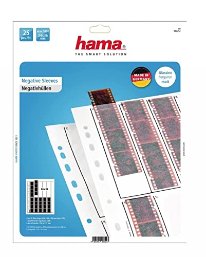 Hama - Negative Sleeves, 24 x 36 mm, Glassine Matt, 315 mm, 250 mm (Importado) 25 St