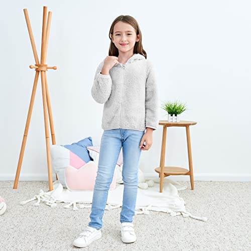 Image of Toddler Girls Boys Fleece Hoody Jacket Zip Up Teddy Coat Warm Winter Outwear