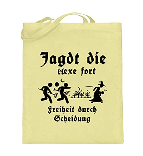 Sac en jute Jagdt die sorcière fort grand cabas jaune solide anti-rupture