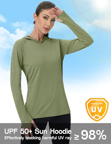 KEFITEVD Womens UPF 50+ Sun Hoodie Shirt Long Sleeve Fishing Hiking Hooded UV Shirts Lightweight Quick Dry Tops3