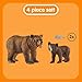 Schleich Wild Life - 4 PC Grizzly Bear Figure Toy Playset - Realistic Mom and Baby Brown Bear Cub Figurine with Fish for Kids and Toddlers - Educational Animal Toys for Boys and Girls Ages 3+ - 42473