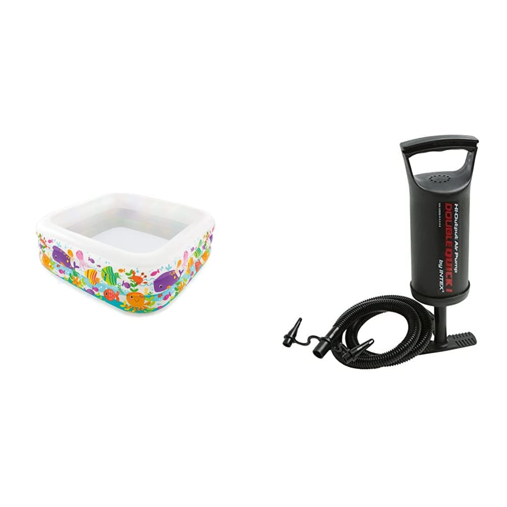Pataugeoire enfants Intex 159 x 159 cm anti-chaleur pour enfants de 3 ans et plus avec sa pompe
