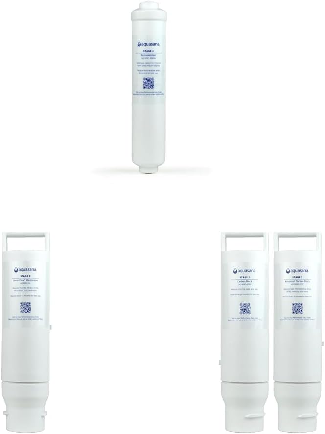Aquasana SmartFlow Reverse Osmosis Water Filter Remineralizer & Stage 1 & 3 Replacement Carbon