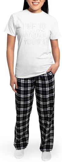 CafePress Time to Wine Down Pajamas Women's Novelty Cotton Pajama Set, Comfortable PJ Sleepwear