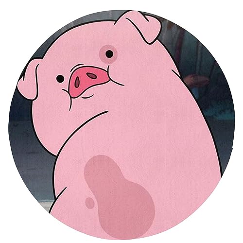 Tapis rond super doux cochon mignon esthétique de salon - 2