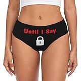 Until I Say Keep Locked Women's Underwear Briefs Soft Stretch Breathable Comfortable Low Waist Polyester Triangle Panties Sexy Ladies Hipster Full Coverage Cheeky Panties Knickers Lingerie,L Multi