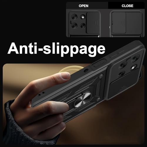 Image of for Motorola Moto G56 5G Case with [2 Pack] Tempered Glass Screen Protector, for Moto G56 Case Heavy Duty Armor [Military-Grade] Protective，with Lens Protects Magnetic Stand Cover Black