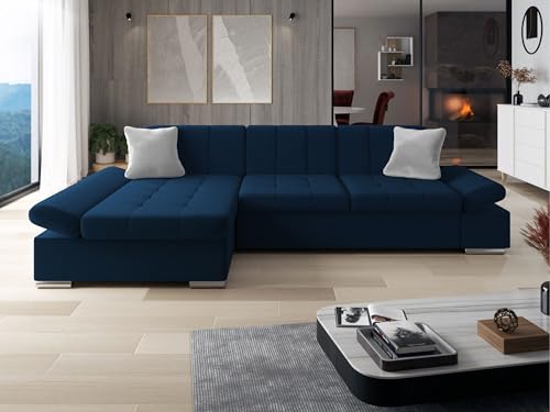 Mirjan24 Ecksofa Malwi mit Regulierbare Armlehnen Design Eckcouch mit Schlaffunktion Bettkasten L-Form Sofa Couch Wohnlandschaft (Kronos 09 + Kronos 09 + Paros 05, Ecksofa: Links) – Bild 5