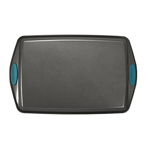Rachael Ray Nonstick Bakeware Set With Grips Includes Nonstick Bread / Baking Pans, Cookie / Baking Sheet And Cake Pans - 10 Piece, Gray With Marine Blue Grips #TOP5