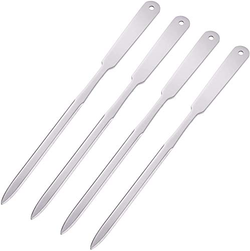4 Pack Letter Opener Stainless Steel Lightweight Hand Envelope Slitter, Silver