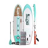 BOTE SUP Breeze Aero Inflatable Stand Up Paddle Board, Fin, Paddle, Leash Package Bundle with MAGNEP