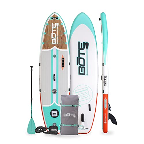 Bote Sup Breeze Aero Inflatable Stand Up Paddle Board, Fin, Paddle, Leash Package Bundle With Magnepod Blow Up Isup Great For Adults Kids Family Friendly Multiple Sizes Color Options #TOP7