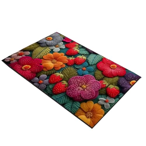 Genérico Alfombra de Área Retro - Alfombras Decorativas Cuadradas para Hogar - Alfombra Cuadrada Decoración Hogar 50x80 cm para Sala Balcón Baño Estudio Oficina