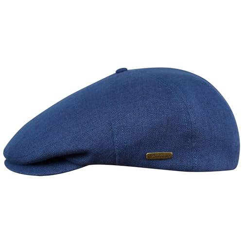sterkowski - Gorra transpirable de lino para verano, 5 Paneles, tipo chapela azul azul medium