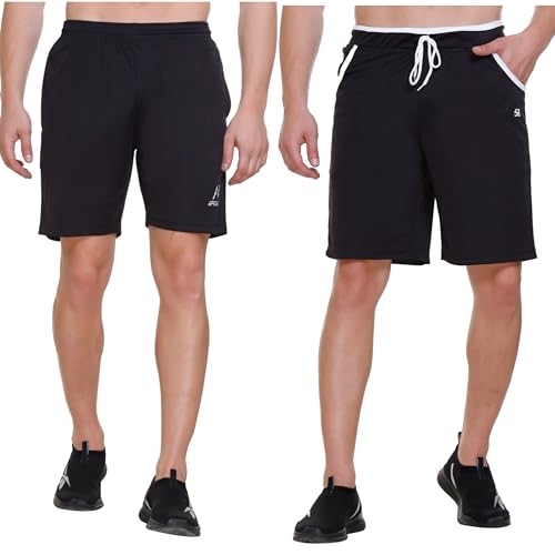 Image of TOLLFREE Men's Shorts | Shorts for Men's | Men's Cotton Shorts | Dual Pocket Sleep Shorts - Regular Shorts - Workout, Gym, Running, Sports and Yoga Shorts - Pack of 2
