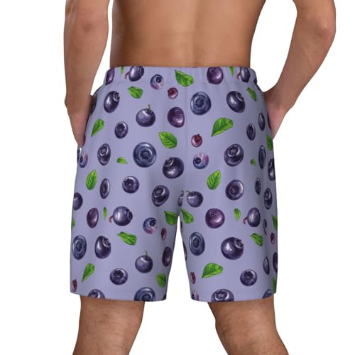Blueberry Print Funny Funny Men's Swim Trunks Board Shorts Quick Dry-4