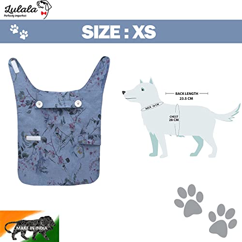 Image of Lulala Soft Dog Sweater Year-Round Sweater for Dogs Dog Soft Warm Polar Fleece Vest Knit Fleece Pet Jacke Fleece Lining Light Weight Velcro Closure-Opening Flower Print (Color: Blue, Size: X-Small)