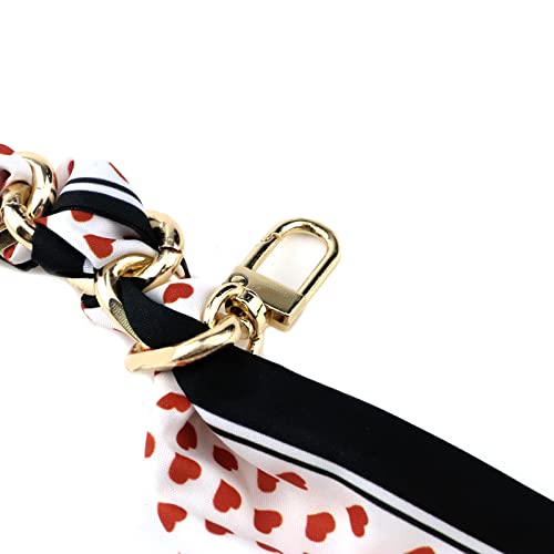 Image of Silk Scarf Purse Chain Strap Handbag Handle Replacement Elegant Bag Decoration for Ladies Bag