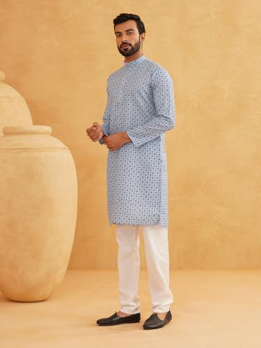 Image of SOJANYA Men's Silk Blend Regular Fit (Since 1958 Striped ONLY Long Kurta)