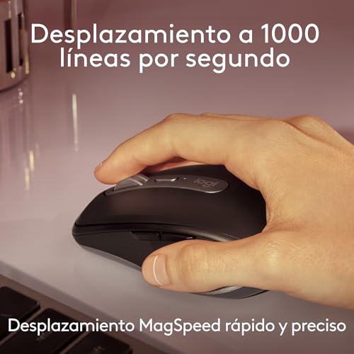 Logitech MX Anywhere 3S para Mac: ratón inalámbrico portátil y silencioso de 8000 dpi en gris 3