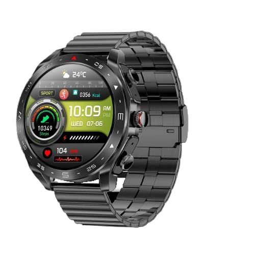 Smartwatch with Bluetooth Earbuds, Music Player, Answer Call, IP67 Waterproof, for Men (Black Steel)-image-19