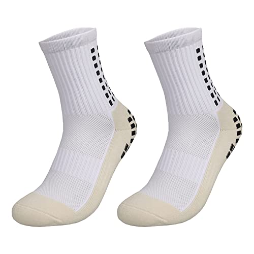 floatofly Anti-Rutsch-sportliche Socke, Sportsocken atmungsaktiven Feuchtigkeits-Wicking-Stoff ohne Schlupf Manschettenschock schockdes Jogging-Strümpfe für Yoga Gym Football Weiß Einheitsgröße Cover