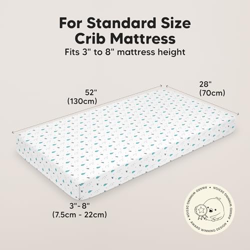 Image of KeaBabies 2pk Baby Crib Sheets for Boys Girls, 52x28 Fitted (Space Quest) | Viscose Derived from Bamboo, Toddler Bed Sheets Neutral, Fitted Crib Mattress Sheet for Standard Baby Bedding, Soft, Cozy