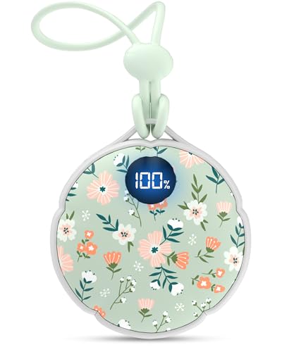 FrSara Rechargeable Hand Warmer, Electric Hand Warmer Hangable w/ 4000mAh Last 10 Hours, 3-Level Heat, Strip, Light, Display, Stocking Stuffers Gift for Camping Skiing Raynauds & Christmas, Forest