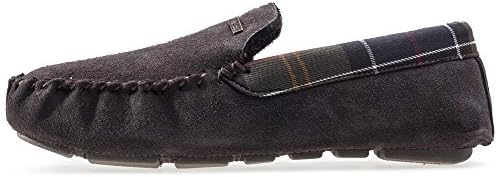Barbour Mens Monty Moccasin Suede Fur Lined Slipper Slip On Shoes - Brown - 9.5-43 | Image 4