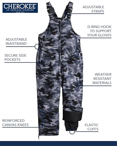 Image of CHEROKEE Boys & Girls Insulated Snow Bib Ski Pants (Toddler, Little and Big Kids)