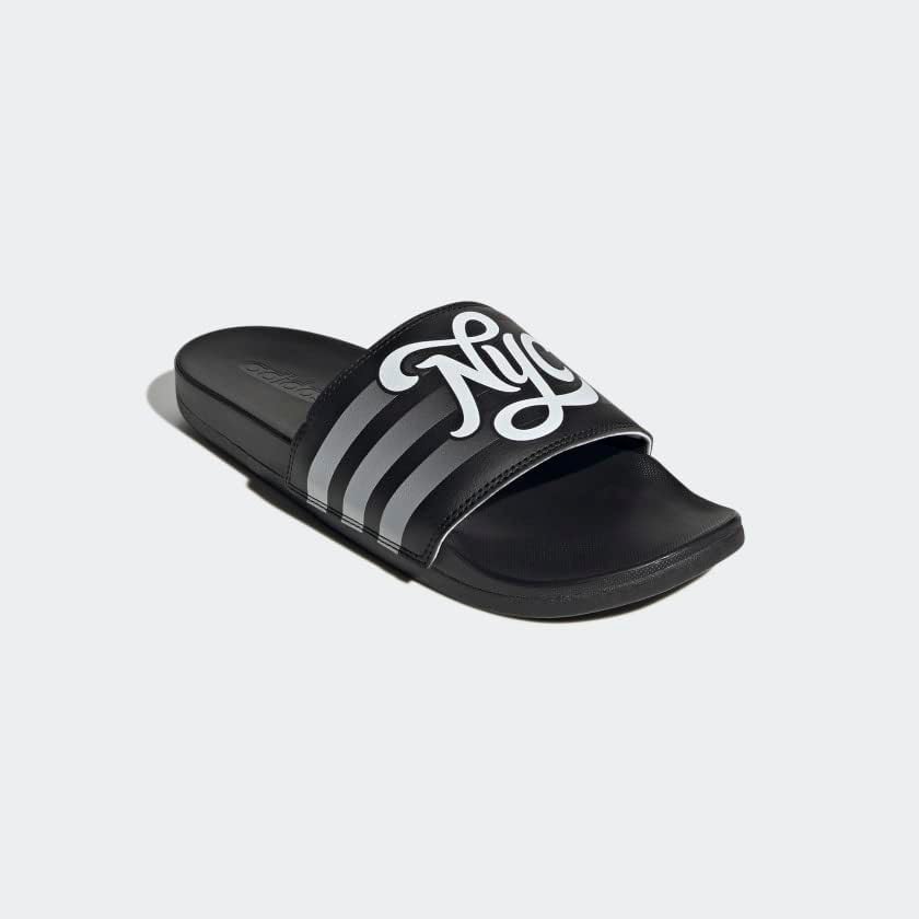 adidas Unisex-Adult Adilette Comfort Slide Sandal 4 Black/White/Black