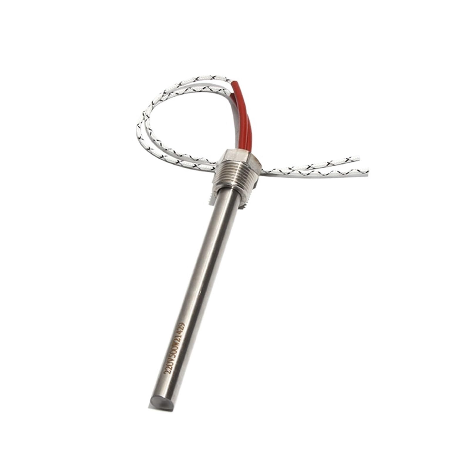Resistencia calefactora cilíndrica de cartucho de 10 x 100 mm con rosca M14 x 1,5, 36 V/48 V/60 V/72 V, elemento calefactor eléctrico de acero inoxidable 304 con tuerca(1,72V,300W 10x100mm(DxL))