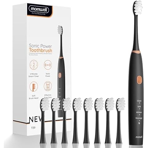 mornwell Sonic Electric Toothbrushes, Rechargeable Electric Toothbrush with 8 Brush Heads 76000 VPM Deep Clean 4 Modes, Travel Toothbrushes Fast Charge 4 Hours Last 45 Days for Adults and Kids Cover