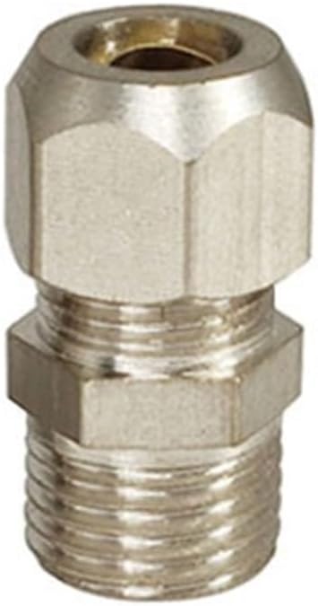 1PCS 1/8" 1/4" 3/8" 1/2" Male Thread 4 6 8 10 12 14 16mm Tube Brass Adapter Ferrule Tube Fitting Compression Connector(10mm,1/8")