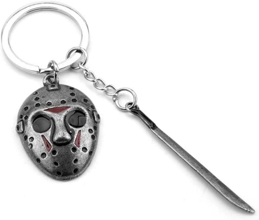 Horror Movie Keychain Jason Voorhees Mask Keychain Cosplay Keychain For Women Men Halloween Jewelry Gift