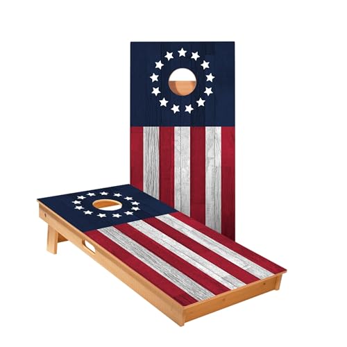 Skip's Garage Betsy Ross Flag Cornhole Boards - Includes (2) Boards (NO Bags) + NO Additional Accessories