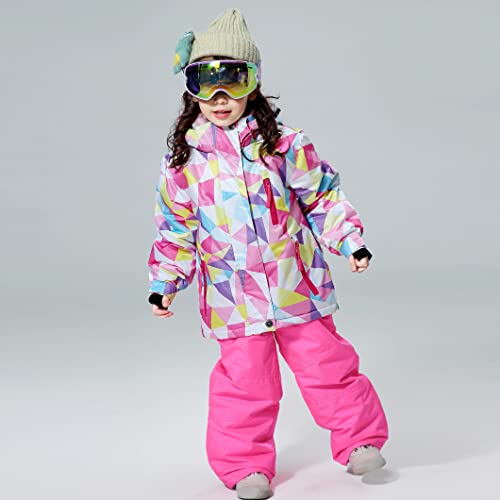 Image of Girls /Boys Snowsuits Hooded Insulated Windproof Winer Coats Ski Jacket Snow Pants Set